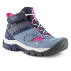 Quechua Waterdichte Halfhoge Wandelschoenen Voor Kinderen Crossrock Blauw 28 Tot 34