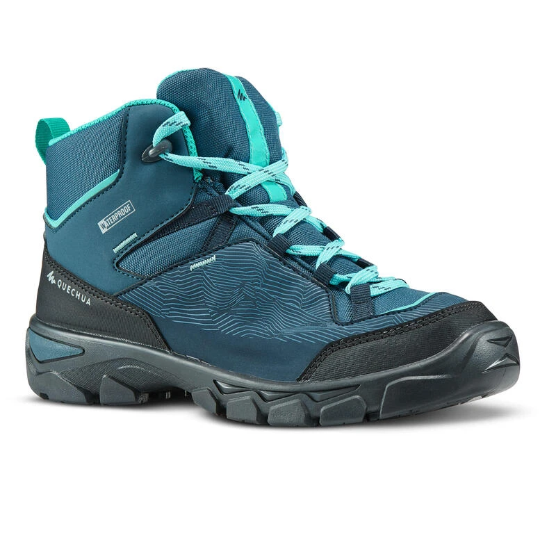 Waterdichte halfhoge wandelschoenen voor kinderen MH120 35 tot 38 turquoise Quechua Waterdichte Halfhoge Wandelschoenen Voor Kinderen MH120 35 Tot 38 Turquoise -decathlon winkel waterdichte halfhoge wandelschoenen voor kinderen mh120 35 tot 38 turquoise
